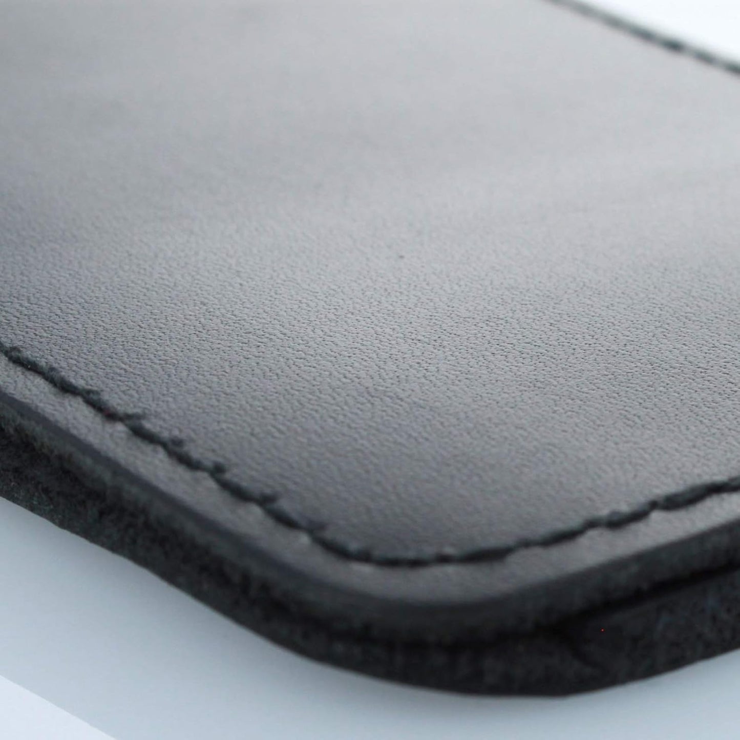 Minimalist 3x5" Leather Memo Pad Cover Notepad Holder Police Gear, Smooth Black
