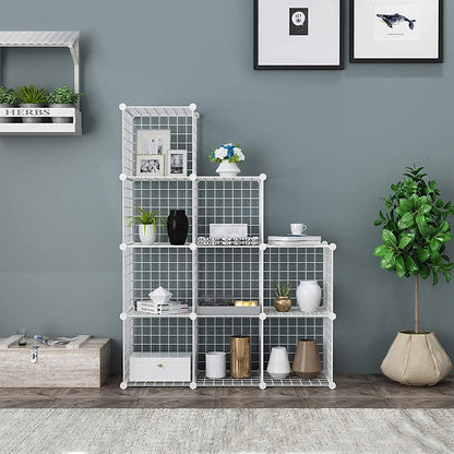 C&AHOME Wire Cube Storage, 6 - Cube Organizer Metal C Grids, Modular Shelves Units, Storage Bins Shelving, Closet Organizer, Ideal for Home, Office, Living Room, 36.6”L x 12.4”W x 36.6”H Black