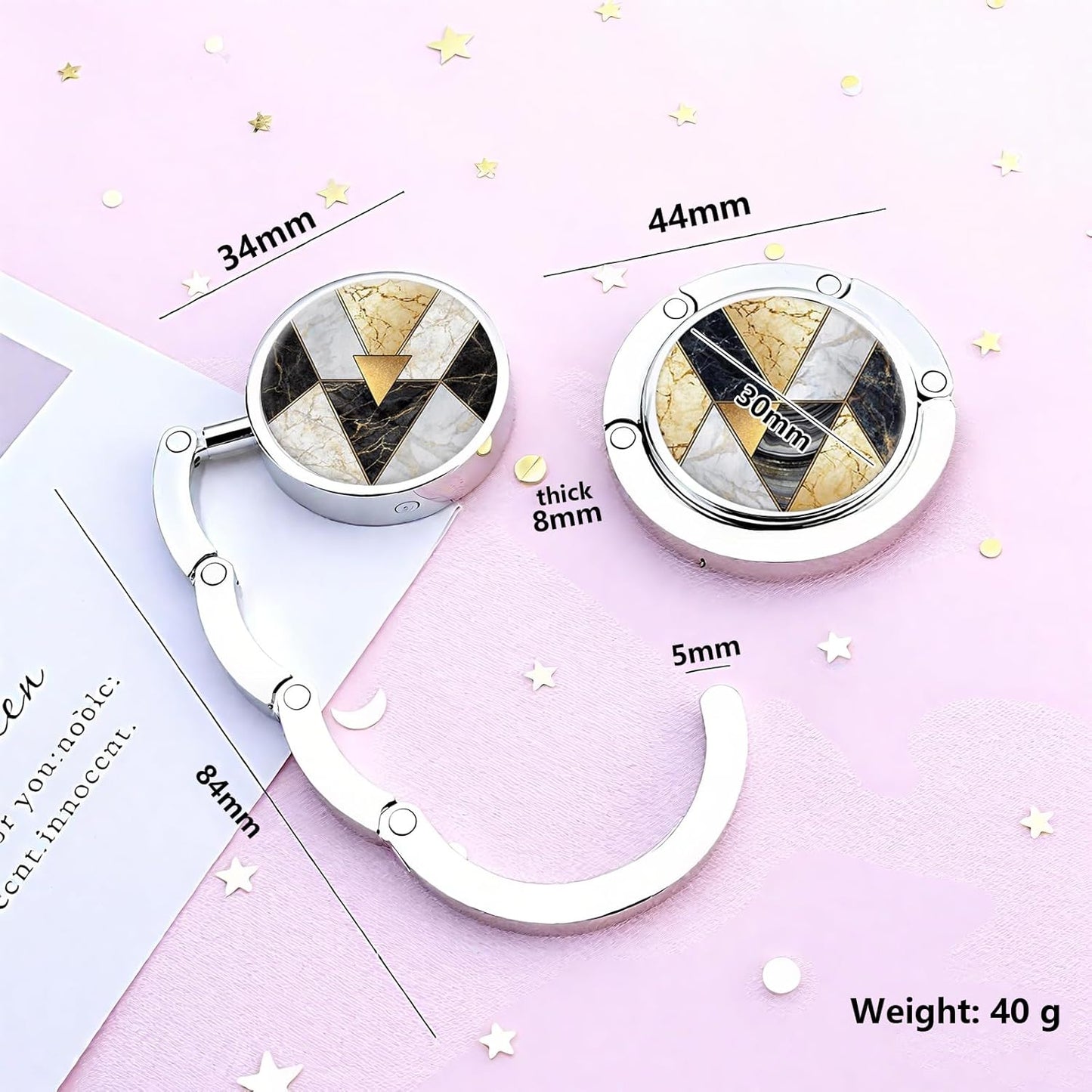 Foldable Purse Hook for Table, Purse Hanger for Table, Desk Bag Hook, Desk Purse Hook, Purse Holder for Table - Compact Portable Multi-Use Design, Aluminum Alloy Handbag Hanger, 3 Pcs (Style A)