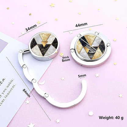 Foldable Purse Hook for Table, Purse Hanger for Table, Desk Bag Hook, Desk Purse Hook, Purse Holder for Table - Compact Portable Multi-Use Design, Aluminum Alloy Handbag Hanger, 3 Pcs (Style A)