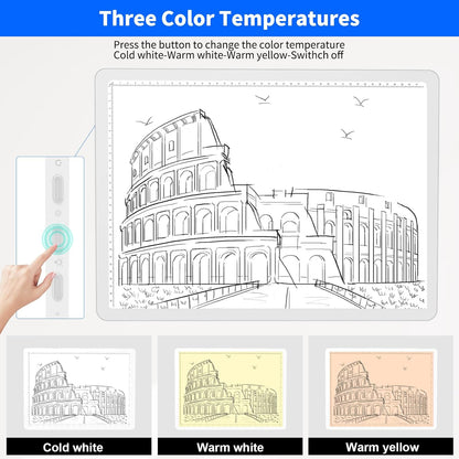 Elice Rechargeable A3 Light Pad for Diamond Painting, Magnetic LED Light Board with Physical Button, Super Bright Diamond Art Light Pad, Ultra-Thin Light Box for Tracing, Weeding Vinyl, Artists -Black