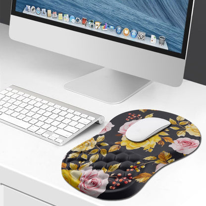 Hokafenle Ergonomic Mouse Pad Wrist Support, Wrist Rest Mousepad for Carpal Tunnel Pain Relief with Integrated Memory Foam Slope Massage Bulge (11.8x7.9 inch,Topographic Contour)