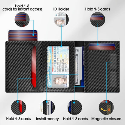 GAOCHALE Mens Wallet for Samsung Smarttag2 Pop up Card Holder Compatible with Samsung Tag RFID Blocking Wallet for Men 10-14 Card Capacity | ID Window | Cash Slot(Carbon)