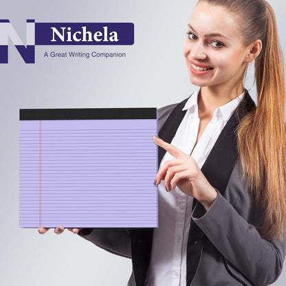 2 Pcs Note Pads 11" x 9.5" Legal Pads College Ruled Notepad Micro Perforated Writing Pads White Lined Paper 80GSM College Ruled Paper Pad of Paper 30 Sheets Notebook for School, To-Do Lists, Office