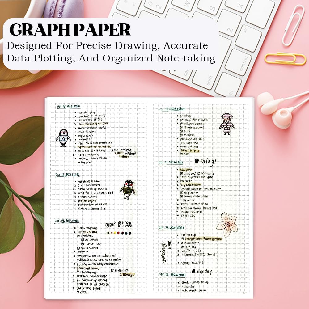 qianshan Travelers Notebook Inserts with PVC Sleeve,Undated Weekly Planner,Weekly To Do List Notepad,TN Journal,30 Sheets,8.5" x 4.7",Pocket Travelers Notebook for Journals,Diaries,Planners,Pink Cat