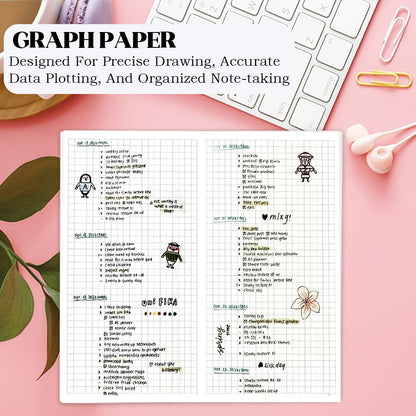 qianshan Travelers Notebook Inserts with PVC Sleeve,Undated Weekly Planner,Weekly To Do List Notepad,TN Journal,30 Sheets,8.5" x 4.7",Pocket Travelers Notebook for Journals,Diaries,Planners,Pink Cat