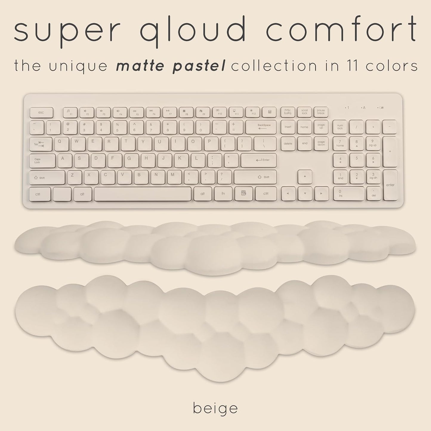 Purple Cloud Keyboard Wrist Rest – Create-ables Qloud Purple Wrist Rest for Computer Keyboard and Mouse, Ergonomic Memory Foam Wrist Pad with Non-Slip Base, Includes Cloud Mouse Pad