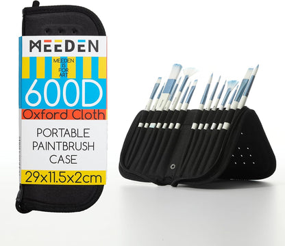 MEEDEN Paint Brush Holder, 11.5 X 10 Inch Zippered Painting Brush Case, Organization and Storage Bag for Artist Paint Brush (Brushes NOT Included)