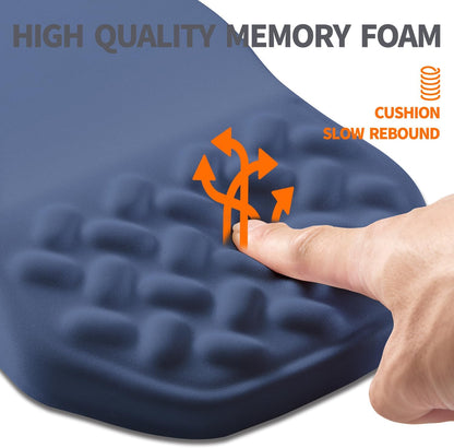 Ergonomic Slope Mouse Pad Wrist Support, Wrist Rest Mousepad for Carpal Tunnel Pain Relief with Massage Bulge and Slow Rebound Memory Foam (12x8 inch, Black)