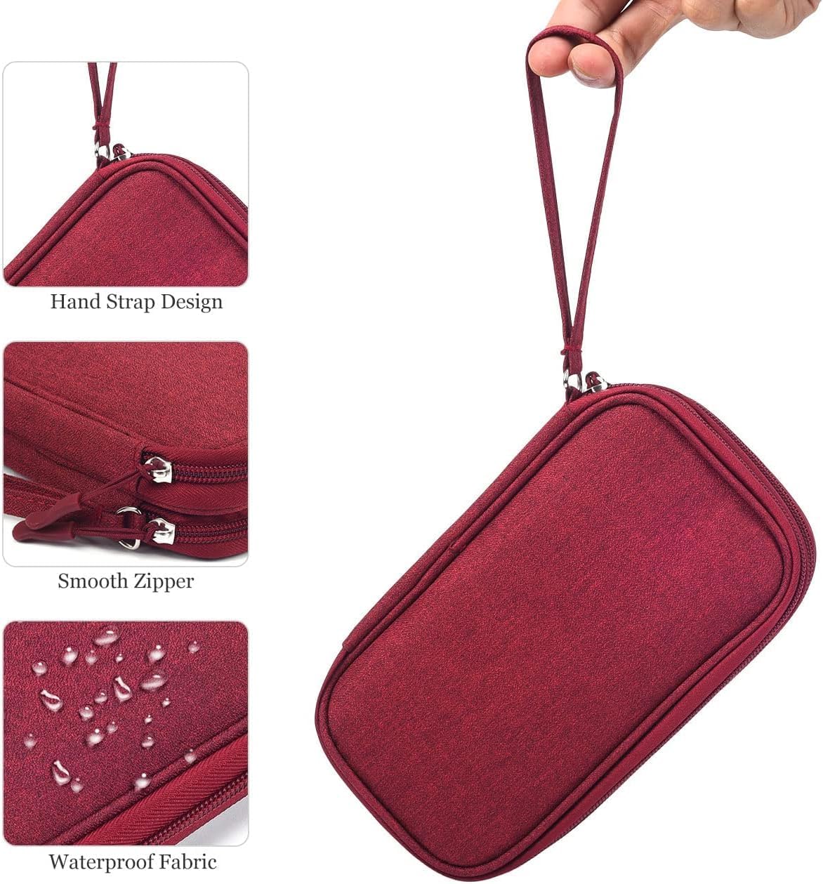 CAOODKDK Electronics Accessories Organizer Pouch Bag, Travel Universal Organizer for Cable, Charger, Phone, SD Card, Business Travel Gadget Bag