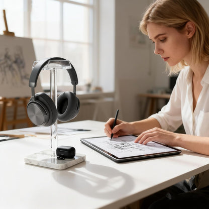 Acrylic Desktop Headphone Holder, Countertop Accessories Stand,Universal for All Music Gaming Headsets 1 Pack(DP015)