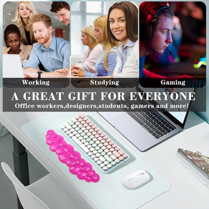Gel Cloud Keyboard and Mouse Wrist Rest, Cute Wrist Support and Arm Support Keyboard Rest for Keyboard and Mouse Typing Pain Relief，Suitable for Office/Computer/Laptop/Gaming（White）