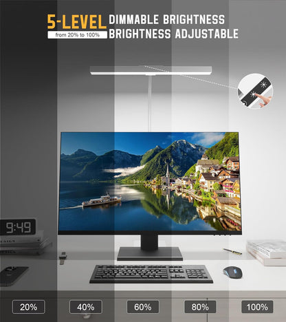 Desk Lamp with Clamp, Eye Caring LED Desk Lamp for Home Office with Gooseneck, Clip on Light with 3 Color Modes for Working, Reading, Drawing