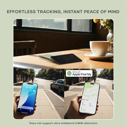 Satechi FindAll Wallet Card with Find My, Wallet Tracker Card with Left Behind Notification, Sound Alert and Wireless Charging, Works with iPhone, iPad, Mac – Black