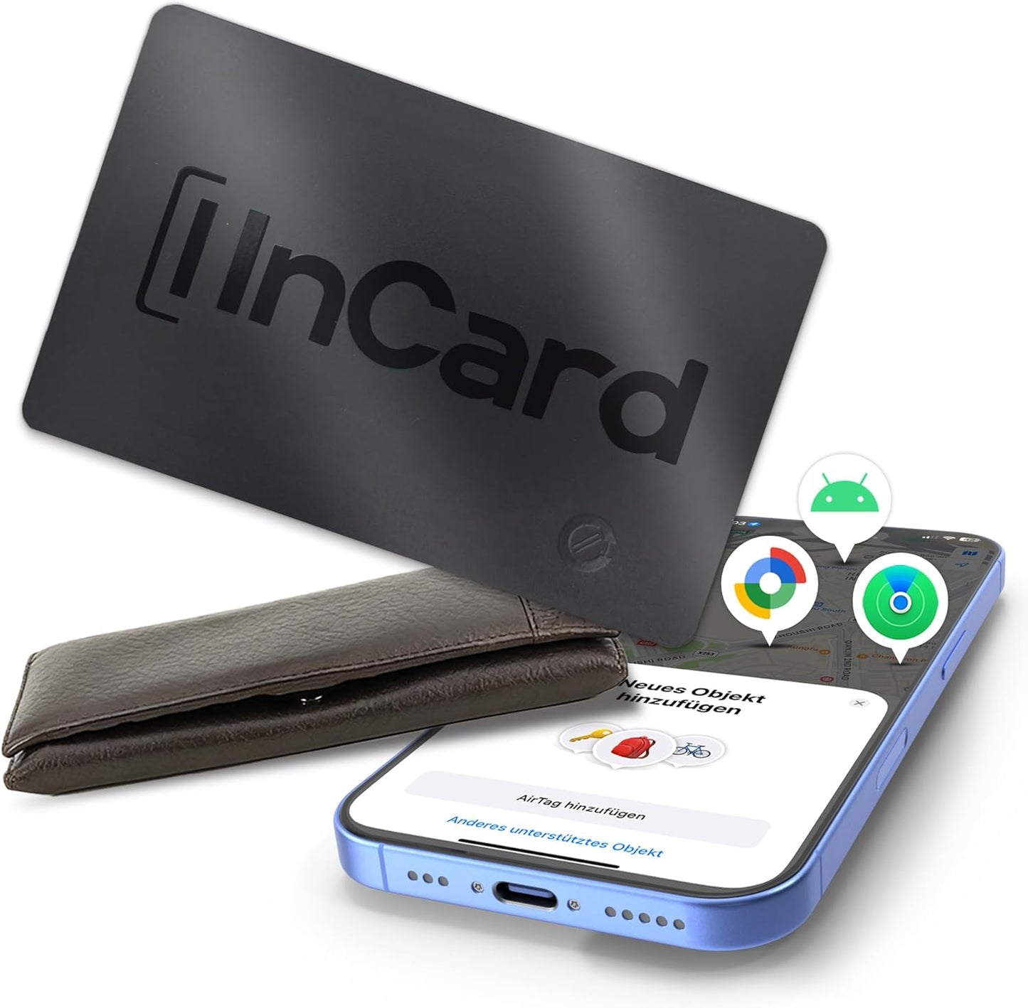 Wallet Tracker (Both iOS and Android) IP68 Bluetooth Smart Finder Card GPS Tracker for Bags Passport Works with Apple Find My (Apple MFi Certified) & Google Find My Device - 5 Year Battery Life