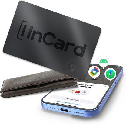Wallet Tracker (Both iOS and Android) IP68 Bluetooth Smart Finder Card GPS Tracker for Bags Passport Works with Apple Find My (Apple MFi Certified) & Google Find My Device - 5 Year Battery Life