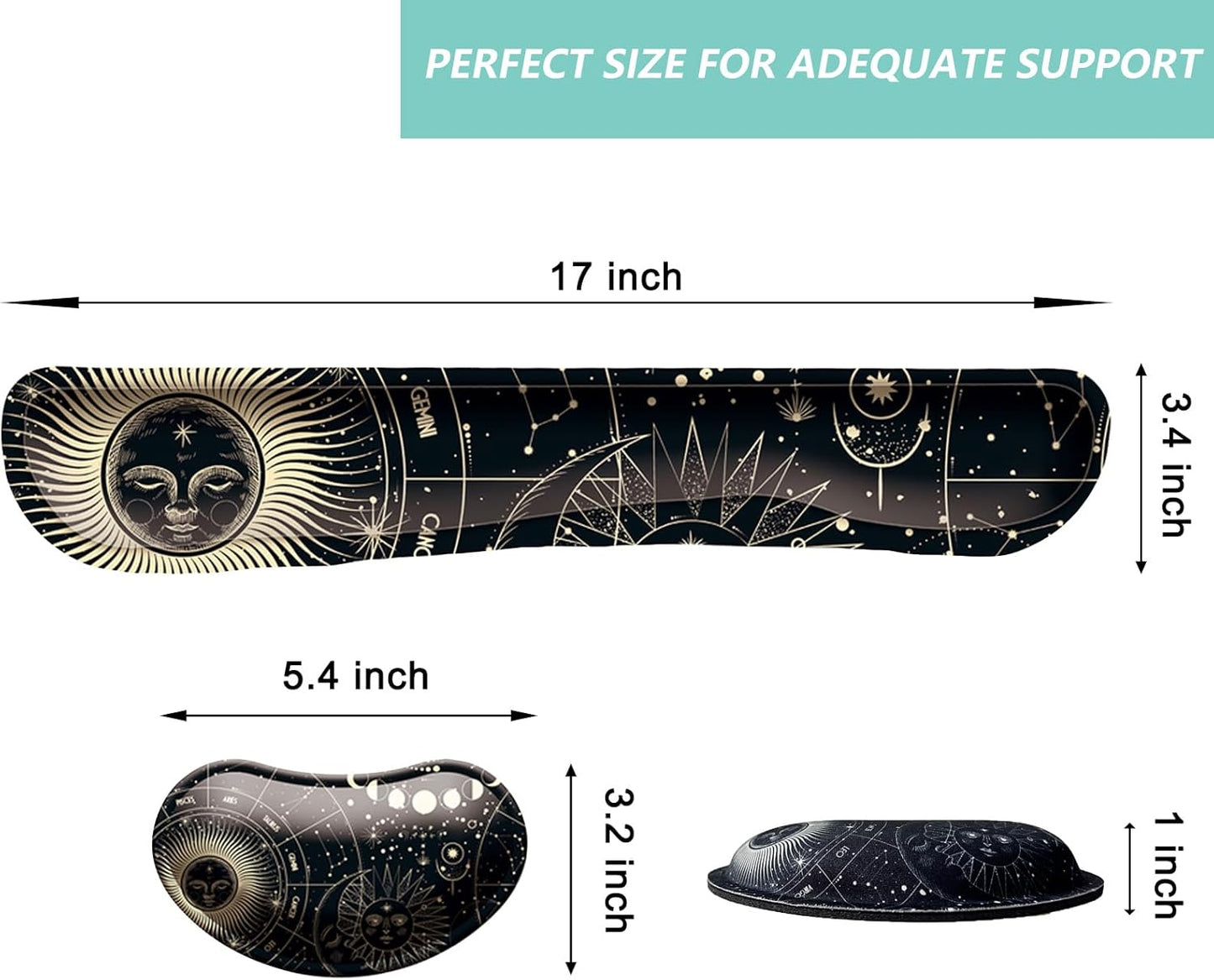 Keyboard Wrist Rest Mouse Wrist Support Set, Memory Foam Wrist Rest Pad for Computer Laptop Keyboard Mouse, Ergonomic Wrist Cushion Support for Typing Pain Relief, Gaming Home Office, Flowers Grass