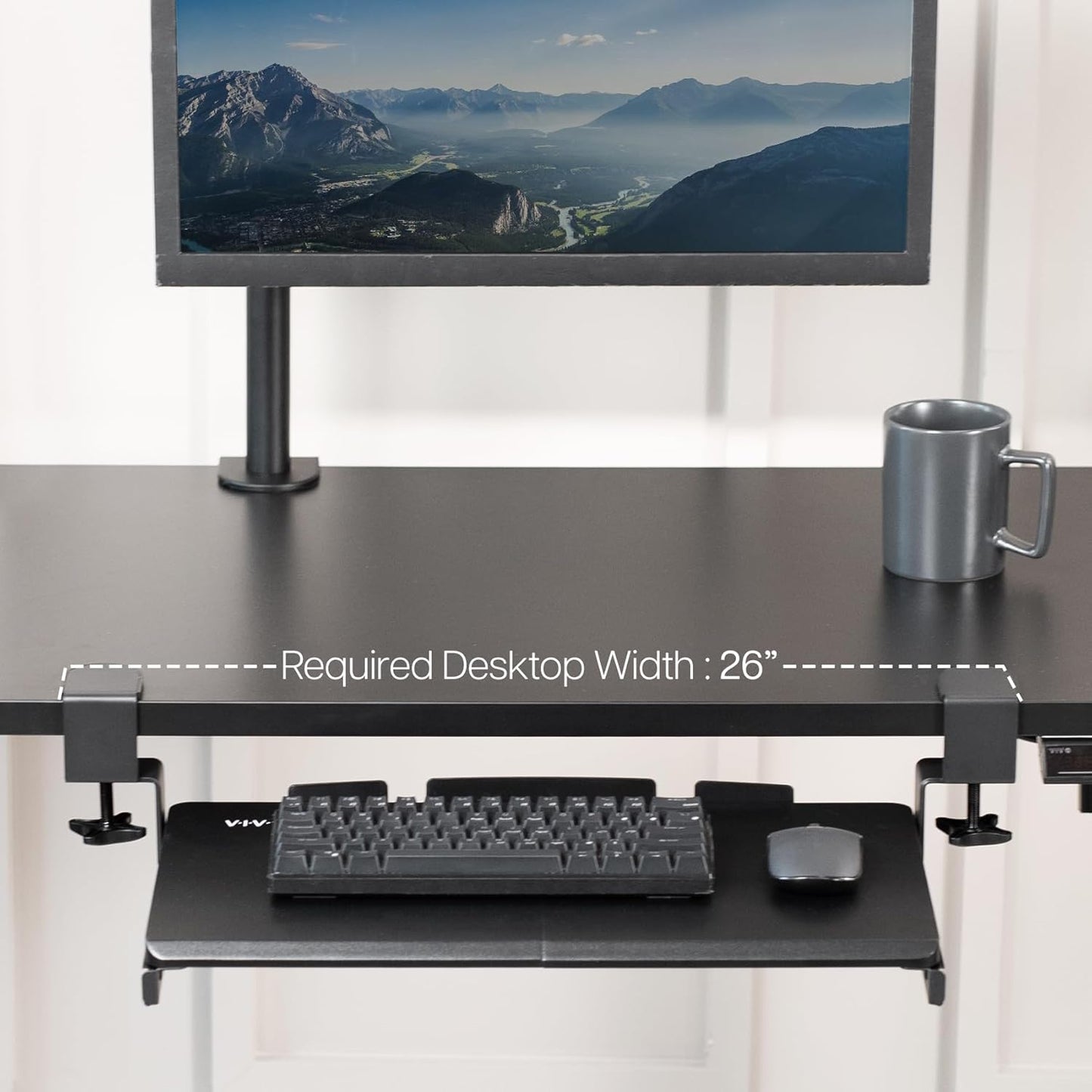 VIVO Large Keyboard Tray Under Desk Pull Out with Extra Sturdy C Clamp Mount System, 27 (33 Including Clamps) x 11 Inch Slide-Out Platform Computer Drawer for Typing, Black, MOUNT-KB05E