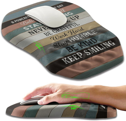 Ergonomic Slope Mouse Pad Wrist Support, Wrist Rest Mousepad for Carpal Tunnel Pain Relief with Massage Bulge and Slow Rebound Memory Foam (12x8 inch, Black)