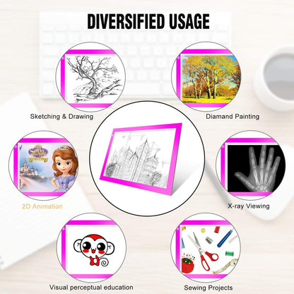 LitEnergy A3 Copy Light Board Tracing Box, Ultra-Thin Adjustable Drawing Tablet USB Power Artcraft LED Tracer Pad for Diamond Art Painting Accessories, Streaming, Sketching, Animation, Stenciling