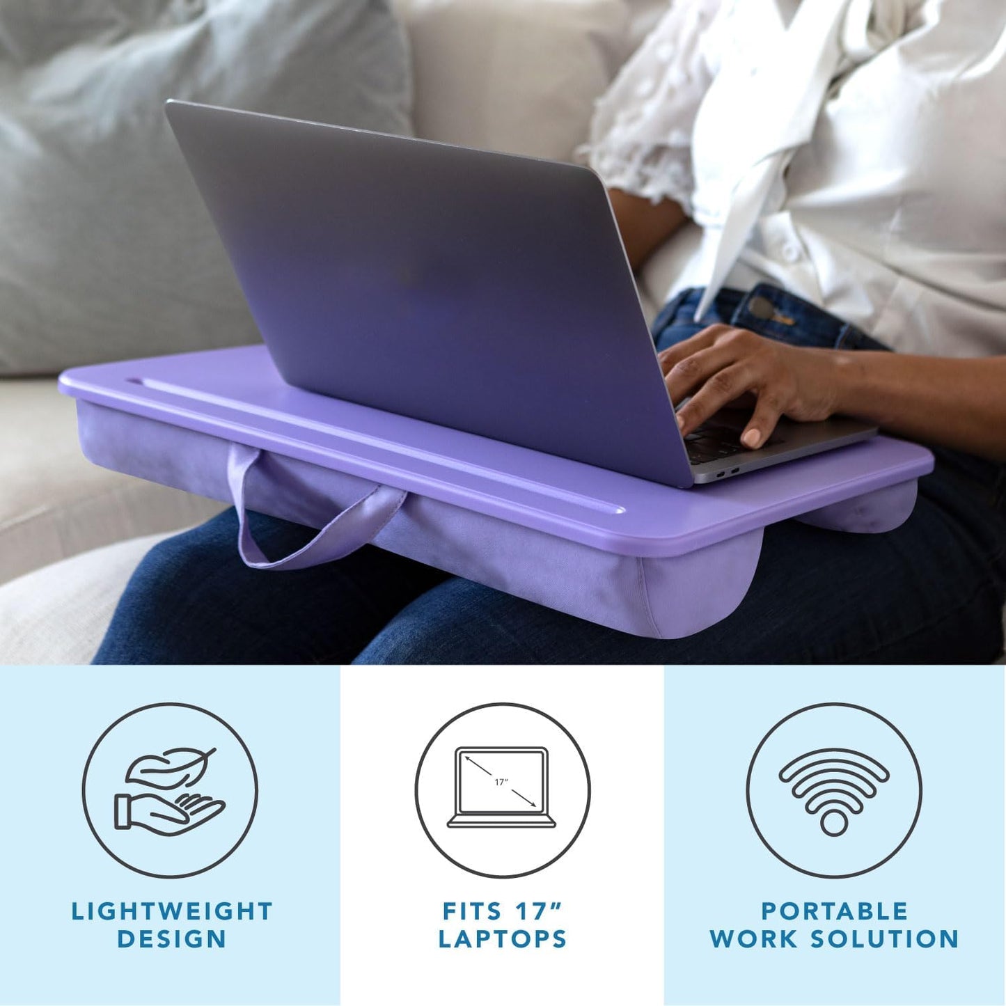 LAPGEAR Compact Lap Desk – Fits Up to 14″ Laptops – Charcoal – Style No. 43105