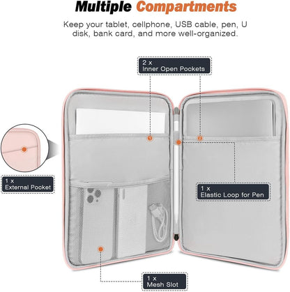 MoKo 9-11 Inch Tablet Sleeve Case, Fits New 11inch iPad Air M4/Pro M5, iPad A16 11", i-Pad 10/9/8/7th/Air 5/4th 10.9"/10.2", Tab S9/S8 11", Protective Bag Carrying Case with Pocket, Dark Gray