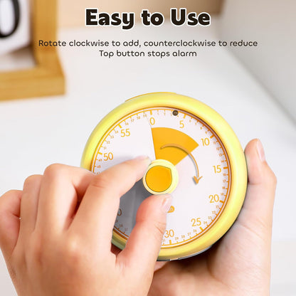 Conchstar Visual Timer for Kids 60-Minute - Countdown Timer with Optional Alarm, Focus Tool for ADHD & Autism, Time Management for Homework, Chores, Office, Kitchen, Teaching & Study Routines (Orange)