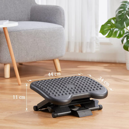 HUANUO Adjustable Desk Footrest, Foot Rest for Under Desk at Work with Massage, Adjustable Foot Stool with 3 Height Position & 30 Degree Tilt Angle Adjustment for Home, Office, Gray