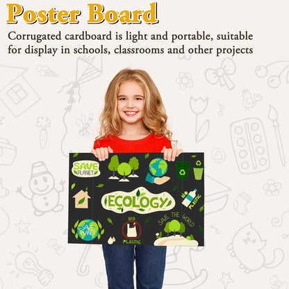 AKONEGE 3Pcs Small Trifold Poster Board, 21 x 14 inches White Tri Fold Poster Boards Corrugated Presentation Board Science Fair Display Boards for School Fun Projects, Exhibitions and Business