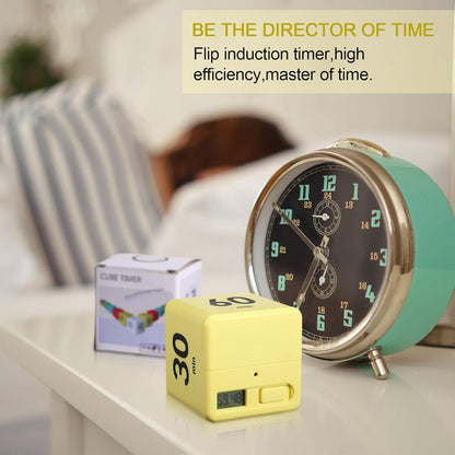 Weewooday Cube Timer, Gravity Sensor Flip Timer for ADHD Productivity, Classroom Kitchen Study Workout Cooking Desk Timers for Time Management, 15 20 30 60 Minutes Countdown Tool(Pink)