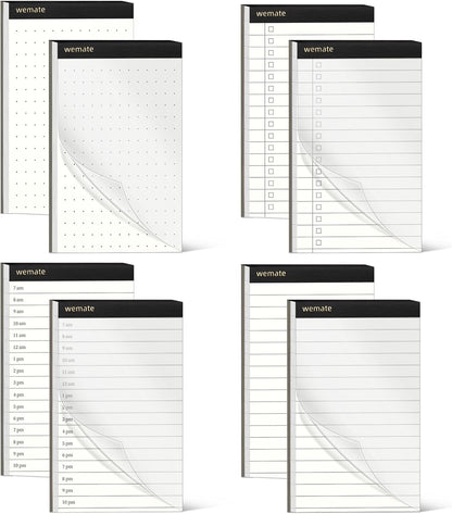 WEMATE 10 Pieces Notepad Holder Set Pocket Notebook - Included Mini Pocket Notepad Holder Set with 8 Memo Book Refills and Metal Pen for Meetings, Daily Records, and Notes 3 x 5 Inch (Brown)