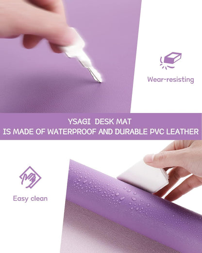 YSAGi Non-Slip Leather Desk Pad, Waterproof Laptop Computer Desk Keyboard Mat, Table Protector Blotter Mat, Large Mouse Pad for Office/Work/Home/Decor(Black, 31.5" x 15.7")
