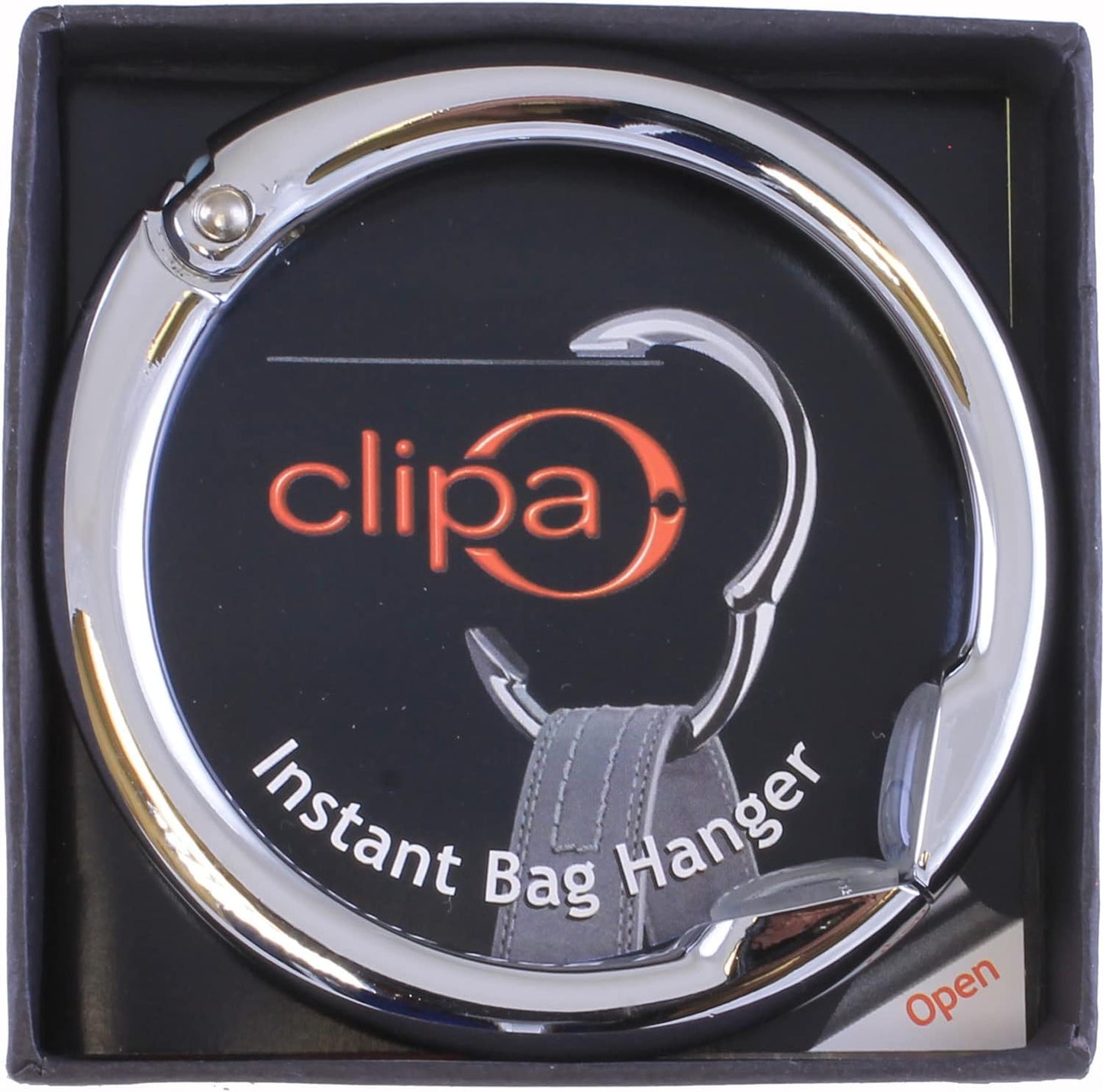 Clipa Bag Hanger - The Ring that Opens Into a Hook, Closes Automatically | Hangs Almost Anywhere in Just 1/2" of Space | Holds 33 lbs | 9 Styles | 3 yr Warranty