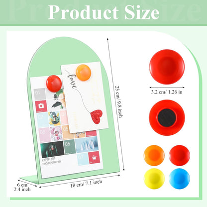 Shimeyao 2 Pcs Pink Magnetic Bulletin Board for Tabletops with 8 Magnets 10x7 Inch Memo Display Easel Stand for Home Office School Kitchen Table Supplies (Arched)