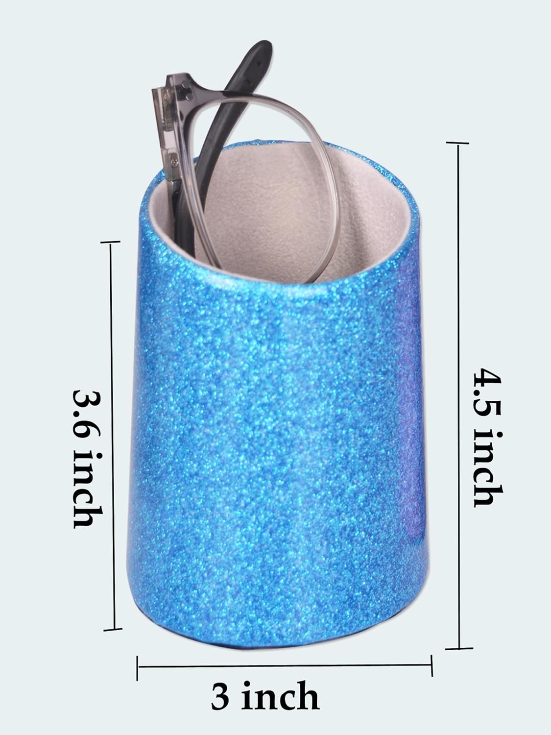 2 Pack Eyeglasses Holder PU Leather Glasses Stand Case Holder for Desks or Nightstands
