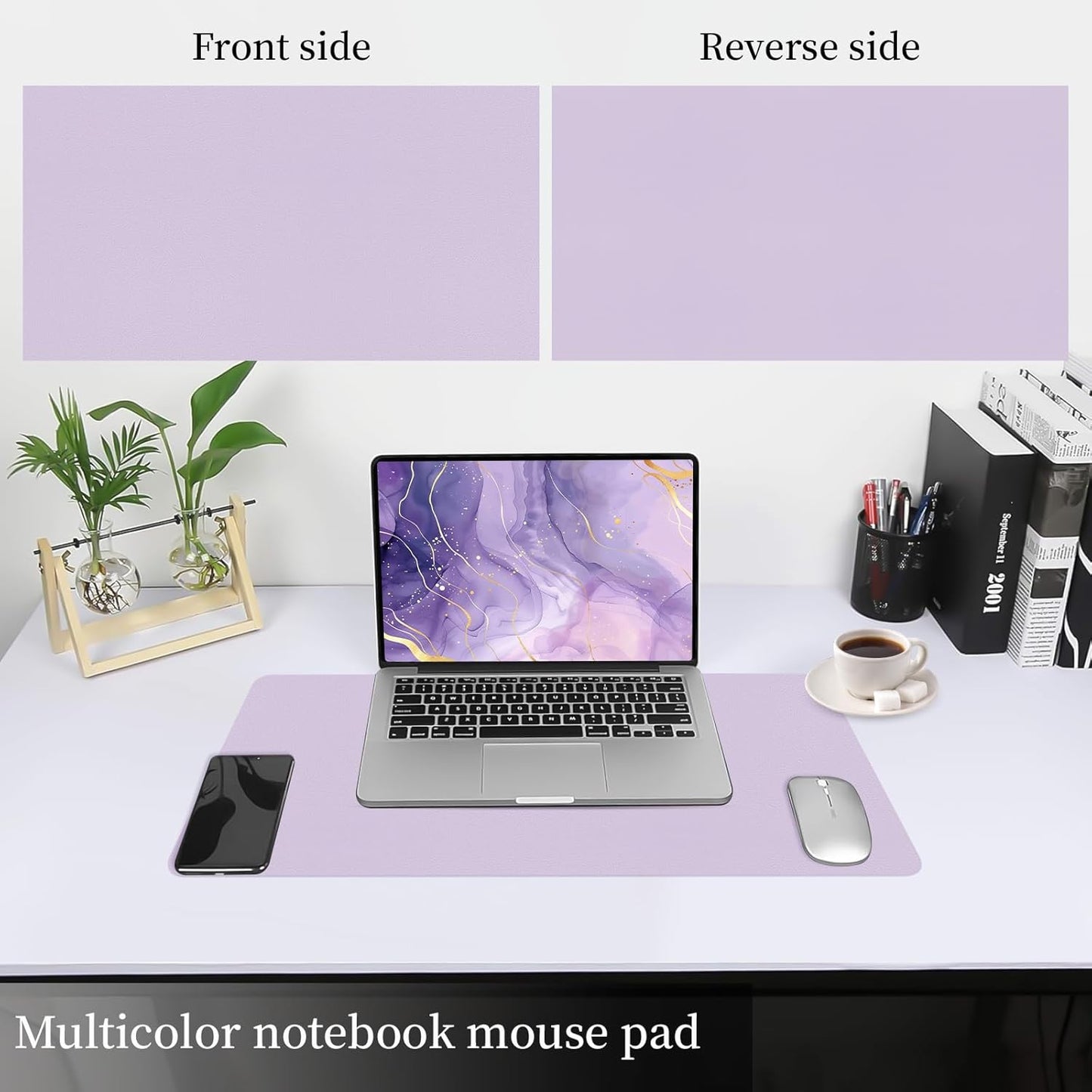Bloss Leather Desk Pad and Keyboard Wrist Rest, Large Mouse Pad + Keyboard Pad+Mouse Wrist Support, Non-Slip Desk Mat Protector for Office, Home(31.5×15.7 Inches,Beige) - Colors A