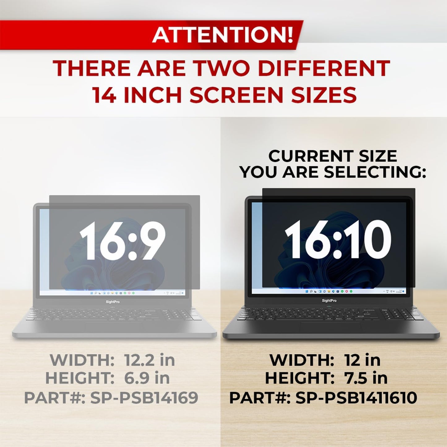 SightPro 24 Inch 16:9 Computer Privacy Screen Filter for Monitor - Privacy Shield and Anti-Glare Protector