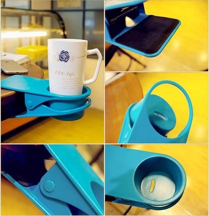 Drink Cup Holder Clip Home Office Table Desk Side Huge Clip Water Drink Beverage Soda Coffee Mug Holder Cup Saucer Clip Design