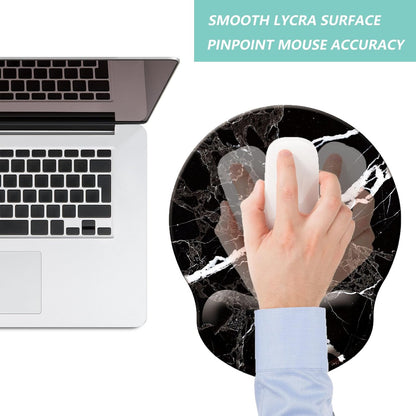 Mouse Pad with Wrist Support, Ergonomic Mouse Pad with Memory Foam Wrist Rest Cushion, Non-Slip Rubber Base Gaming Mice Pad for Home Office Computer Laptop, Flowers Grass