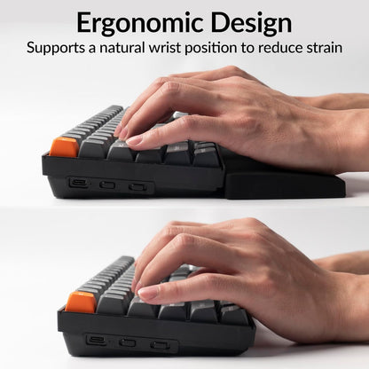 Ergonomic Silicone Wrist Rest for Keychron K4 Pro / K4 Max / Q5 / V5 / V5 Max,15.37" Honeycomb Non-Slip Palm Rest, 96% Full-Sized Mechanical Keyboards Support with Typing Pain Relief