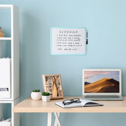 Mr. Pen- Dry Erase Board, 14” x 11” with a Black Dry Erase Marker, White Frame, Small Mini White Board for Students, Fridge, Wall, Locker, Includes Double Sided Tapes