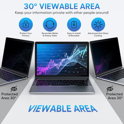 Yamaya Laptop Privacy Screen 15.6 Inch, Removable 16:9 Aspect Privacy Filter Screen Protector for 15.6 Inch Laptop, Blue light reduction Computer Monitor Privacy Protector