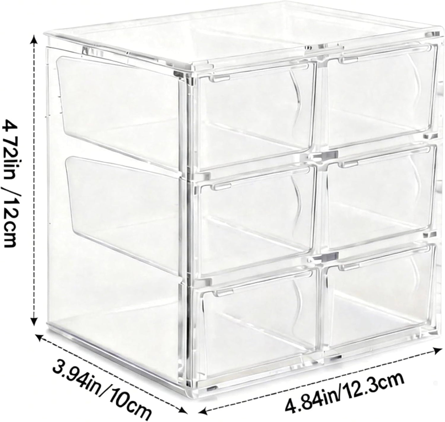 Acrylic Drawer Organizer, Clear Desk Organizer with Drawer, Plastic Stackable Storage Drawers with 6 Drawers, Dustproof Organizers for Jewelry, Craft, Office Supplies