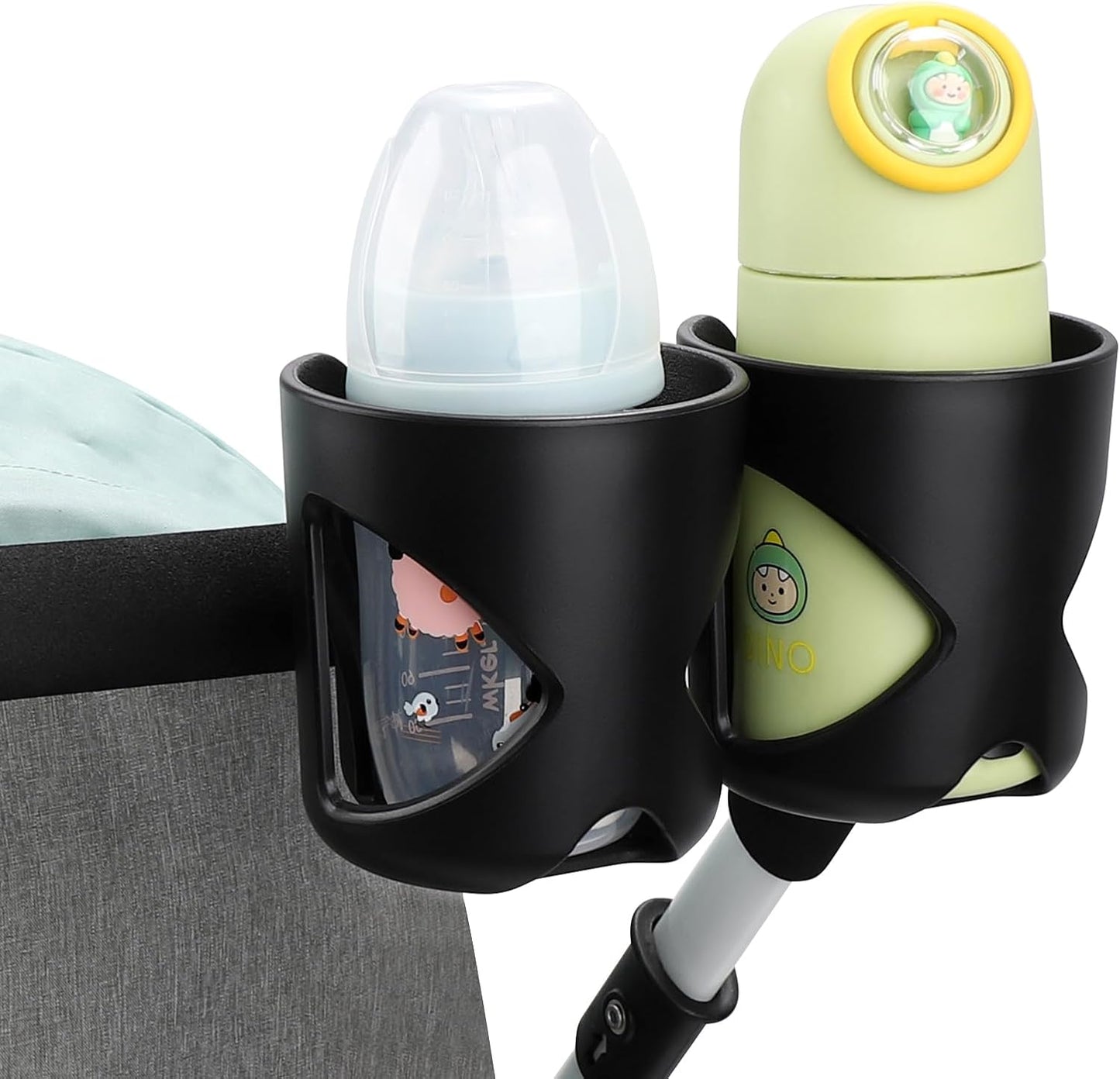 Accmor Stroller Cup Holder, Universal Cup Holder for Stroller Walker Bike, 360° Rotatable Large Caliber Designed Bottle Holder for Stroller, Bike, Wheelchair, Scooter