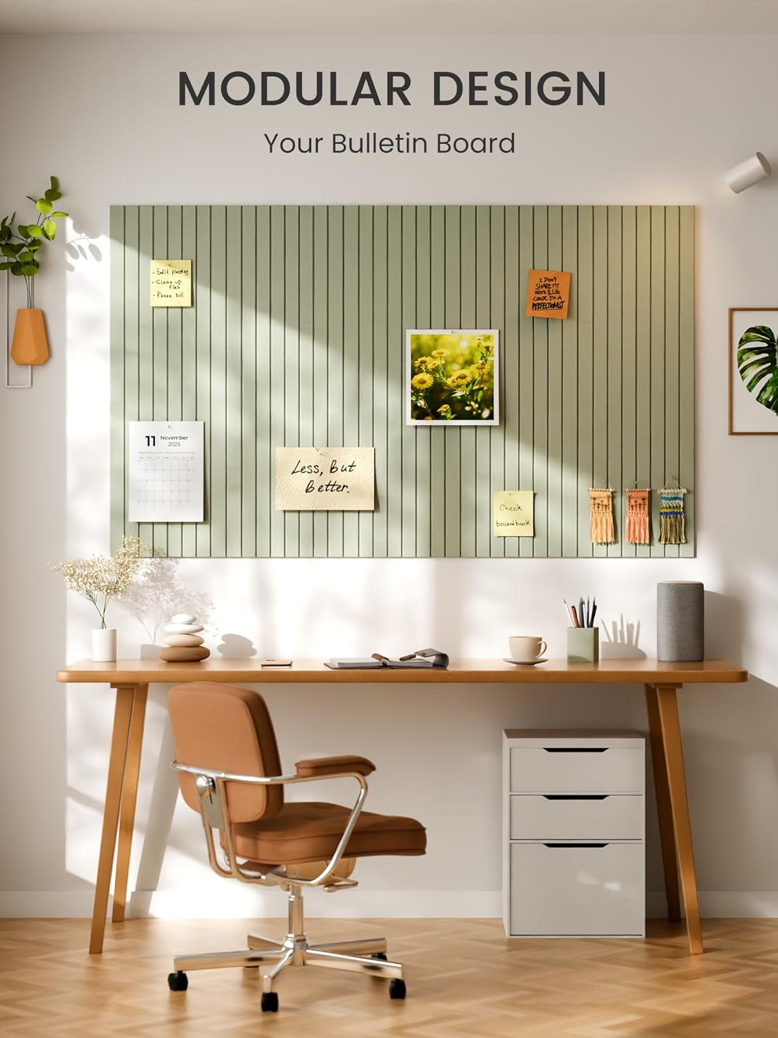 Bumusty Large Cork Board Alternative-48 x 36" Felt Bulletin Board Tiles, with 30 Pushpins, 70 Adhesive Tabs, Fine-Stripe 12-Pack, Cork Boards for Office Push Pin Board Felt Board-Oatmeal