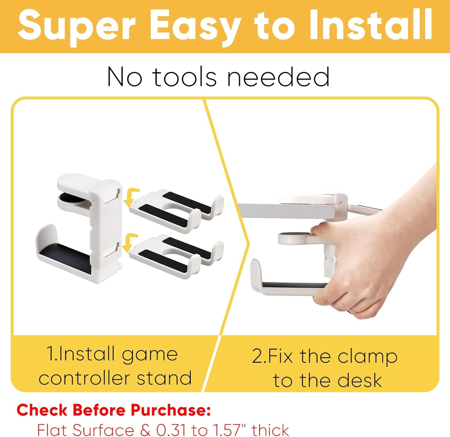 Under Desk Headphone Hanger with Strong Adhesive and Screws Mount, 360° Rotatable Dual Headset Holder Stand, Aluminum Metal Adjustable Headphone Hook, Perfect for Home Gaming & Office - Black