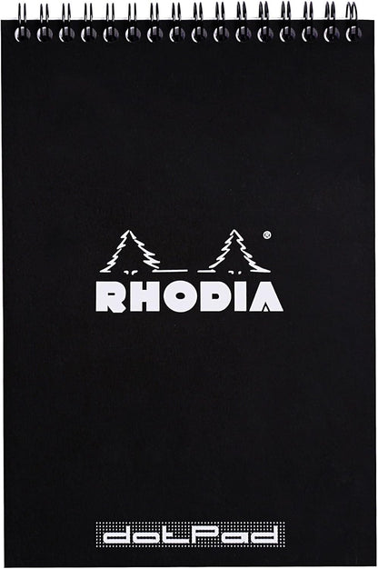 Rhodia #16 Wirebound Notepad 5.8" x 8.3" Dot Pad, Orange Cover