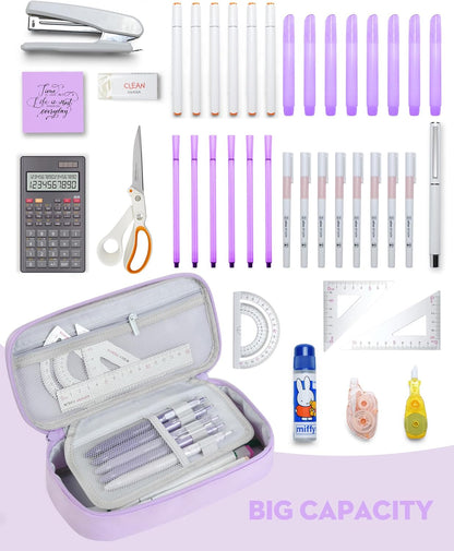YOKUMA Pencil Case,Large Capacity Pencil Pouch,Aesthetic Zipper Pencil Box, Back to School Supplies for College Student Teen Adults,Travel Essentials,Electronic Cable Organize