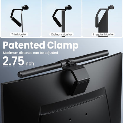 Quntis Computer Monitor Lamp, Screen Monitor Light Bar for Eye Caring, USB Reading LED Task Lamp with Auto-Dimming, Dimmable Light Bar, Touch Control, No Glare Space Saving Home Office Desk Lamps
