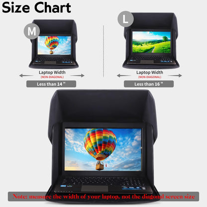 Laptop Sun Shade,Laptop Sun Shade for Working Outside,Foldable and Portable Screen Sun Glare Shield Sleeve,Outdoor Computer Cover,Privacy Protective Hood Sunshade Bag 12-14inch (Patent Pending)